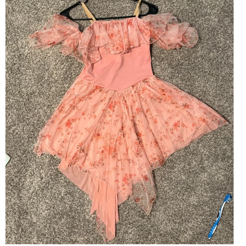 Revolution Dancewear Size SA These Are The Days Pink Floral Lyrical Costume
